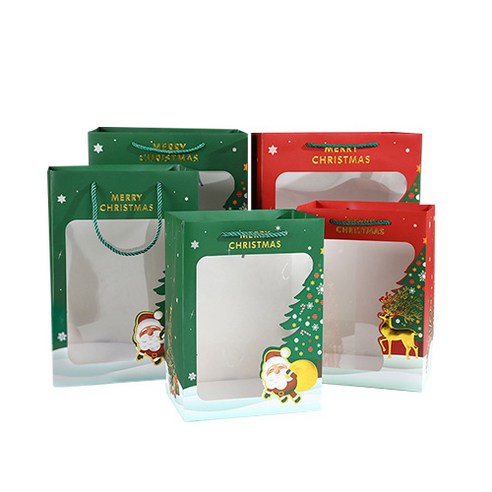 헬로리빙 크리스마스 선물 쇼핑백 12p, 1세트, 그린