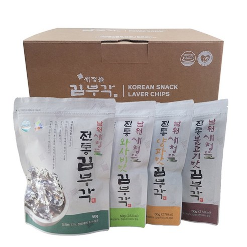 전라도 남원 전통 수제 김부각 선물세트 50g 4가지맛