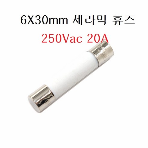F20A 6Ø x 30mm 20A 속단 세라믹 fuse 250Vac