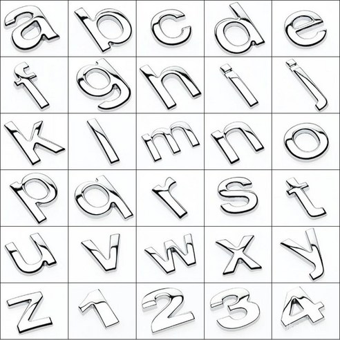 1PCS 3D 자동차 데칼 25mm 금속 Diy 소문자 크롬 숫자 및 문자 스티커 Exterio 작은 알파벳 오토바이에 대 한 사용자 지정