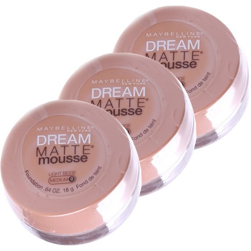 메이블린 드림 매트 무스 파운데이션 18g, Light Beige, 3개