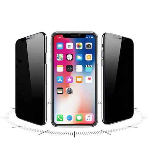 쁘띠마켓 풀커버 사생활 보호 프라이버시 액정보호 강화유리 필름 1매, 아이폰 15 PRO, 1개