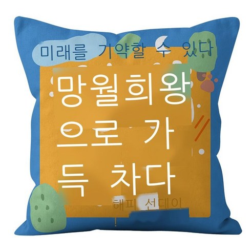 새해 축복 부자 되다 벨벳 포켓 베개 커버 폭부 행운 긍정 에너지 평안 즐거움 홈 인테리어 쿠션 커버, 45CM*45CM(베갯속 제외), LZDR23-6