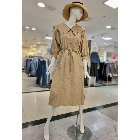 올리브데올리브 이중 카라넥 벨티드 원피스YW3Mo319(148406 )