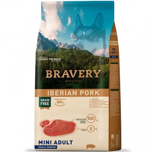 브레이버리 어덜트 헬시 강아지 건식사료, 돼지, 2kg