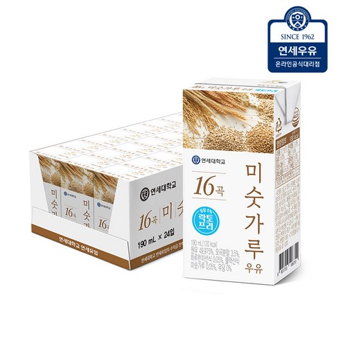연세우유 16곡 락토프리 미숫가루 우유 24팩, 단품
