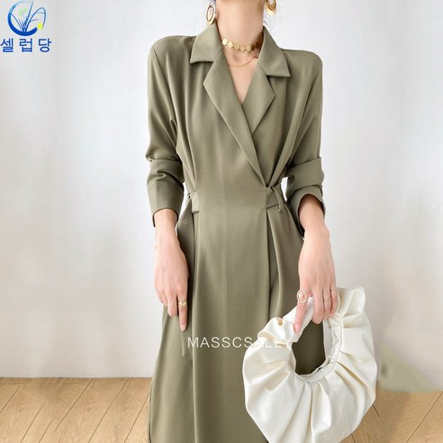 셀럽당 서양식 고급 정장 스커트 여성스러운 느낌의 롱 조거 원피스