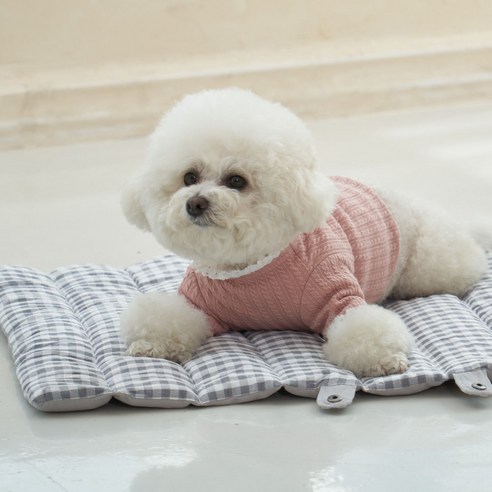 개과천선 어프 강아지 방석 애견 고급 꿀잠 사각 침대 고양이 쿨링원단 쿠션 사계절, 그레이, 1개