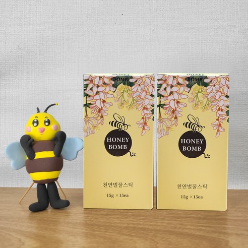 [꿀벌나라]천연벌꿀100% 허니밤 스틱꿀1통(15g 15개), 225g, 1개