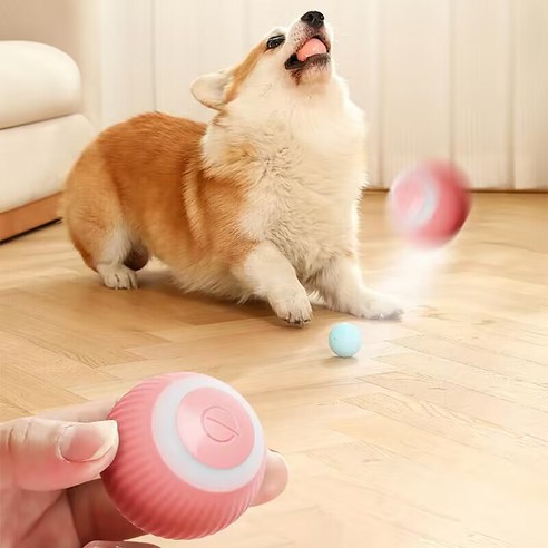 강아지 놀이공 장난감 움직이는 고양이 강아지 장난감 스마트볼, 5개, 핑크