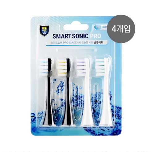 스마트소닉 프로 음파칫솔 RLT211 교체형 칫솔모 [일반형/미세모/슬림헤드], 4개, 슬림헤드 SS-300