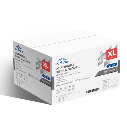 인트코 다용도 니트릴장갑 파우더프리 100매입, 10개, 특대(XL) 이상, 100매