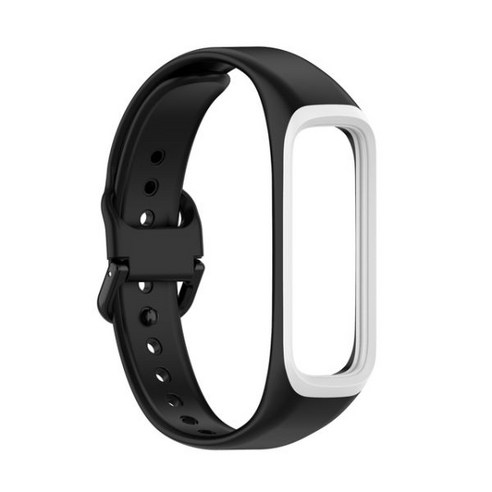 워치 스트랩 시계 프레임이 있는 실리콘 밴드 갤럭시 핏 2 용 오리지널 이중 색상, black white, For Samsung Fit 2, 1개