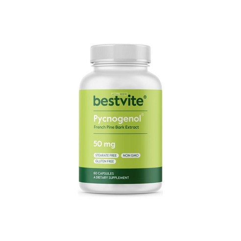 BESTVITE Pycnogenol 50mg (120 Capsules) (60x2) - F BESTVITE 피크노제놀 50mg (120 캡슐) (60x2) - 프랑스 해상 소나무, 1개, 120정