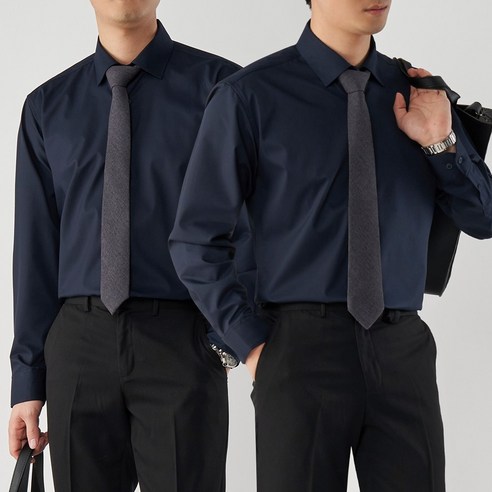 팀스핏 남성용 구김 방지 스판 셔츠는 사계절 활용 가능한 편안한 정장셔츠입니다.