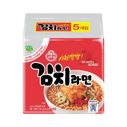 오뚜기 김치라면 120g, 5개