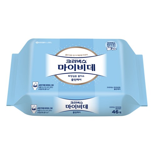 크리넥스 마이비데 화장실용 물티슈 리필형, 46매, 40팩