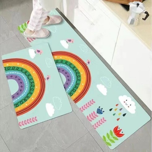 부엌 바닥 깔개 카펫 흡수 흡유 방수 방유 미끄럼 방지 패드 긴 줄 내장 세탁 면제 닦을 수 있다, L25