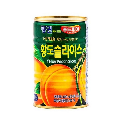 펭귄황도슬라이스400g복숭아통조림/간편간식/무배, 4개, 400g