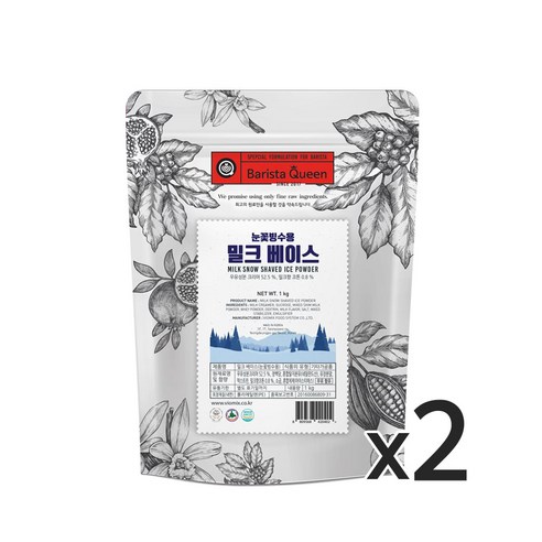 바리스타퀸 눈꽃빙수용 밀크베이스 파우더 1kg 2개, 1개
