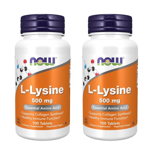 나우푸드 L-라이신 500mg 타블렛, 2개, 100정