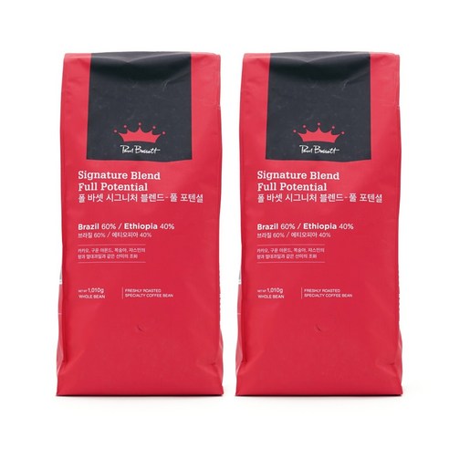 스페셜티 지커피 에티오피아 코체레 첼바 G1 원두, 500g, 홀빈 12 폴바셋 시그니처 블렌드 풀 포텐셜, 홀빈(분쇄안함), 1.01kg, 2개