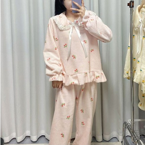 여성잠옷 상하세트 겨울홈웨어 극세사 잠옷세트 Women''s pajama set