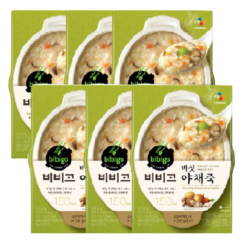 비비고 백설 버섯야채죽 280g 기타즉석식품, 6개