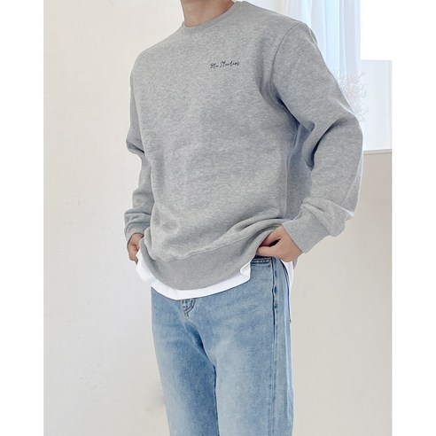 오버핏 사각 등판 박스핏 맨투맨