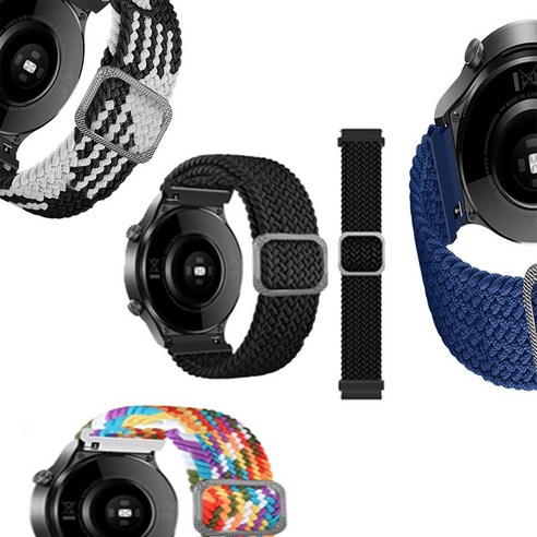 SM-R810/815/800/805 갤럭시워치 42MM 46MM 솔로루프 브레이드 시계줄 스트랩 밴드, 레인보우