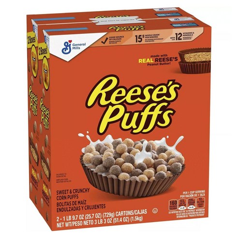 제네럴밀스 Reese''s Puffs Sweet & Crunchy Corn 2개입, 1.5kg, 1개