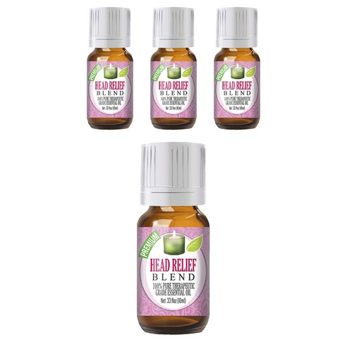힐링솔루션 에센셜 오일 헤드 릴리프블렌드, 4개, 10ml