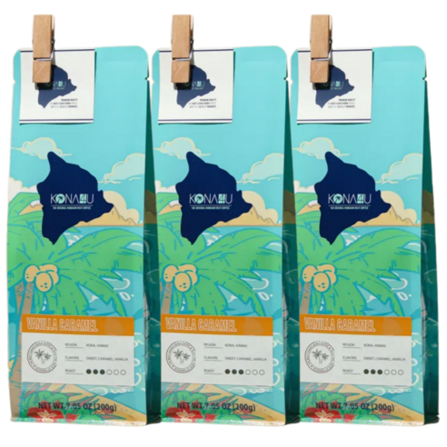 코나포유 세계3대커피 하와이 코나커피 바닐라 카라멜 원두 200g, 홀빈(분쇄안함), 200g, 3개