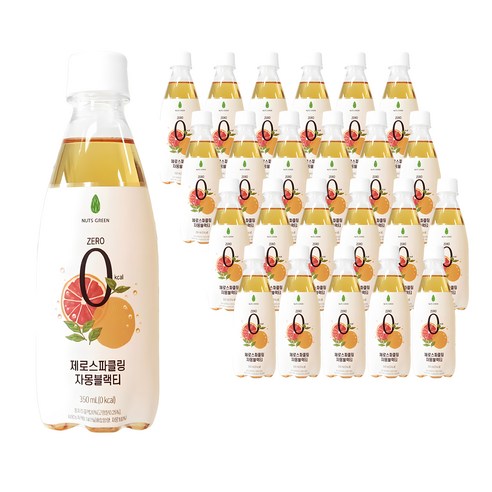 넛츠그린 제로스파클링 자몽블랙티, 350ml, 24개