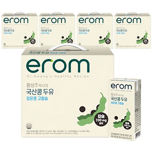 이롬 황성주 박사의 국산콩 두유 검은콩 고칼슘, 190ml, 100개 유제품/아이스크림