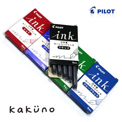 PILOT 파이롯트 카쿠노 에르고그립 만년필 잉크카트리지 IRF-5S KAKUNO, 레드5입