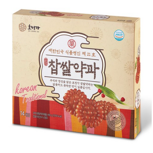 호정가 찹쌀약과, 490g, 4개