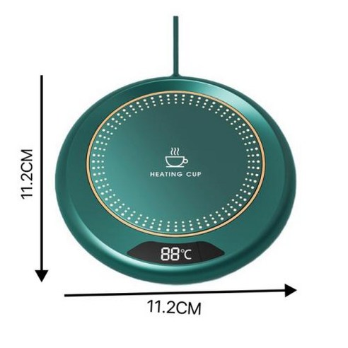 머그워머 USB 컵 히터 전기 커피 우유 차 물 가열 패드 온도 조절 받침 가정 사무실, 3) green