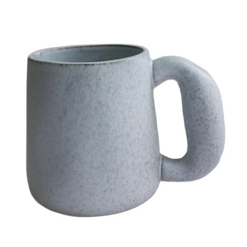 북유럽 세라믹 머그잔 큰 귀 손잡이 마시는 컵 에스프레소 커피 음료 용 큰 귀 컵, 밝은 회색 높음, 다중
