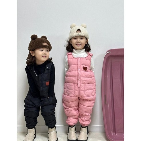 베키맘 아동용 썰매 기모 멜빵 점프슈트