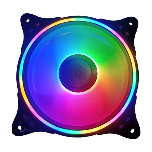 AFBEST 12Cm 섀시 팬 데스크탑 컴퓨터 다채로운 초저소음 유압 보청기, 검은 색
