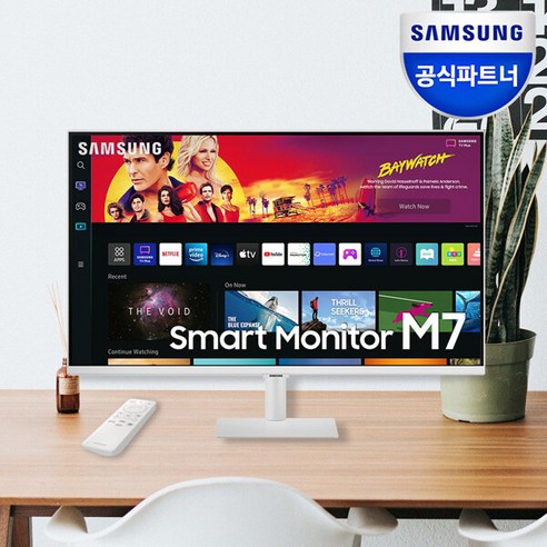 m732인치 삼성전자 스마트모니터 M7 S32BM701 화이트 UHD 4K 32인치 C-Type 4ms Youtube 넷플릭스 덱스, 단일속성