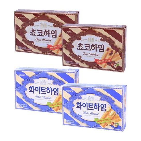 크라운 쵸코하임 142g x 2p + 화이트하임 142g x 2p 세트, 142g, 1세트