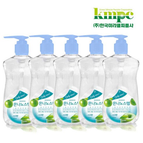 은나노스텝 시즌3 주방세제 550ml x 5개/다용도/설거지/과일세척, 사과향5개