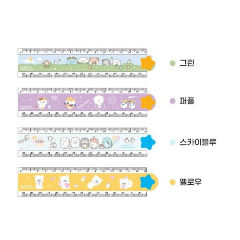 모닝글로리 캐릭터 겹자 30cm 랜덤, 3개