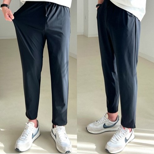   2 sheets Bundle Men's Cooling Pants Cool Summer Banding Plus Size Sabang Spandex Ice Couple Slacks Norm chic