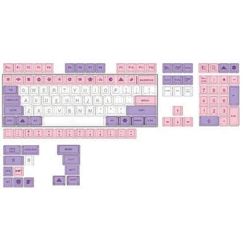 HANA Ethermal 염료 승화 글꼴 PBT 키보드 용 PBT Keycap 134 Keycaps, 하나, 보여진 바와 같이