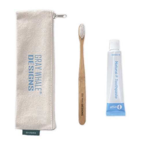 [GWD] 닥터노아 친환경 치약 칫솔 세트 대나무 칫솔, 1개, 1개