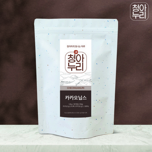 카카오닙스 50개입 티백 차 페루산 대용량 코코아닙스 청아누리, 50g, 1개