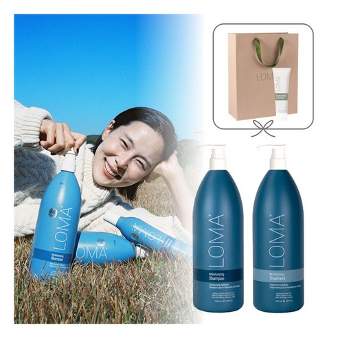 [로마] [본사직영★빠른배송] 모이스처라이징 샴푸+트리트먼트 1L 세트+샴푸 88ML+쇼핑백, 1개, 상세 설명 참조